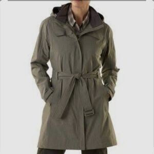 REI Olive Green Belted Trench Coat, Medium